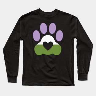 Pride Paw: Genderqueer Pride Long Sleeve T-Shirt